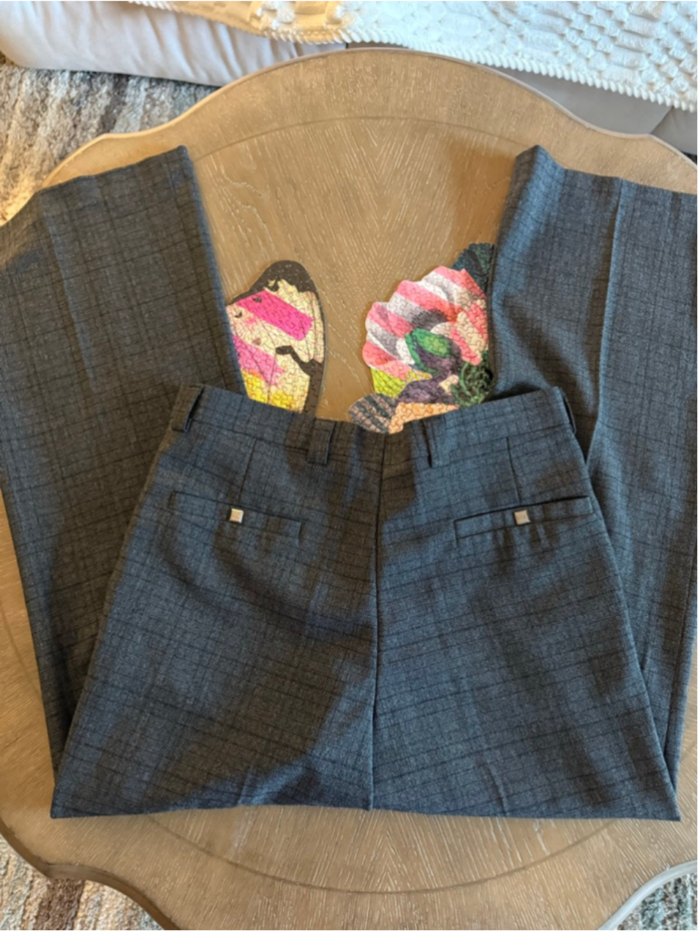 Carrie & Cannie Gray Plaid Trousers Women's - Picture 10 of 10